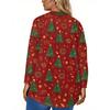 Women's Fashion Large Size Round Neck Long Sleeve Casual Christmas Print Loose Pullover Top