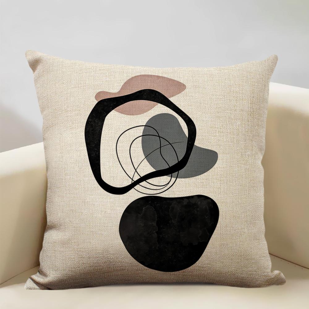 Geometric Abstract Lines Constitute The Perfect Pattern Art Decoration Cushion Cover Bedroom Sofa Office Pillow 45x45cm Linen