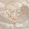 Alloy Spiral Snail Clavicle Chain Adjustable Women Choker Fashion Necklace Earrings Set