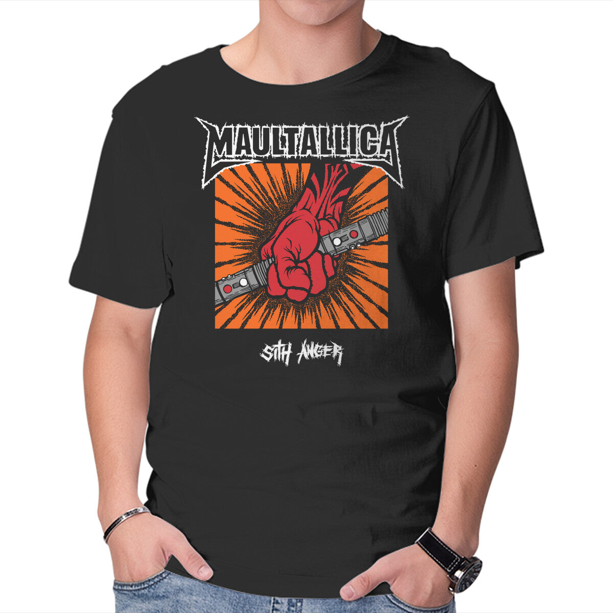 Unisex Crew Neck T-Shirt Sith Anger Graphic Short Sleeve Casual Tee XXXL