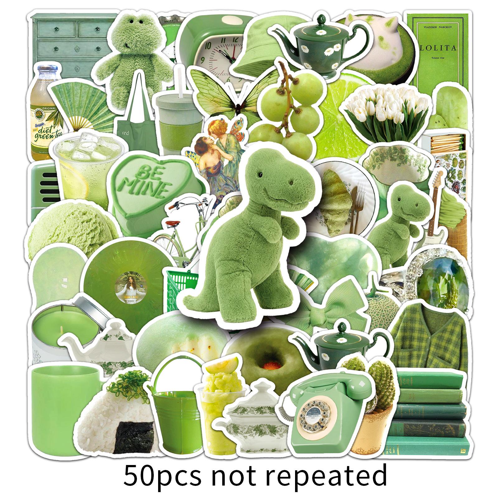 

50 Green Ins Style Graffiti Stickers Small Fresh Stickers DIY Mobile Phone Case Suitcase Stickers Waterproof