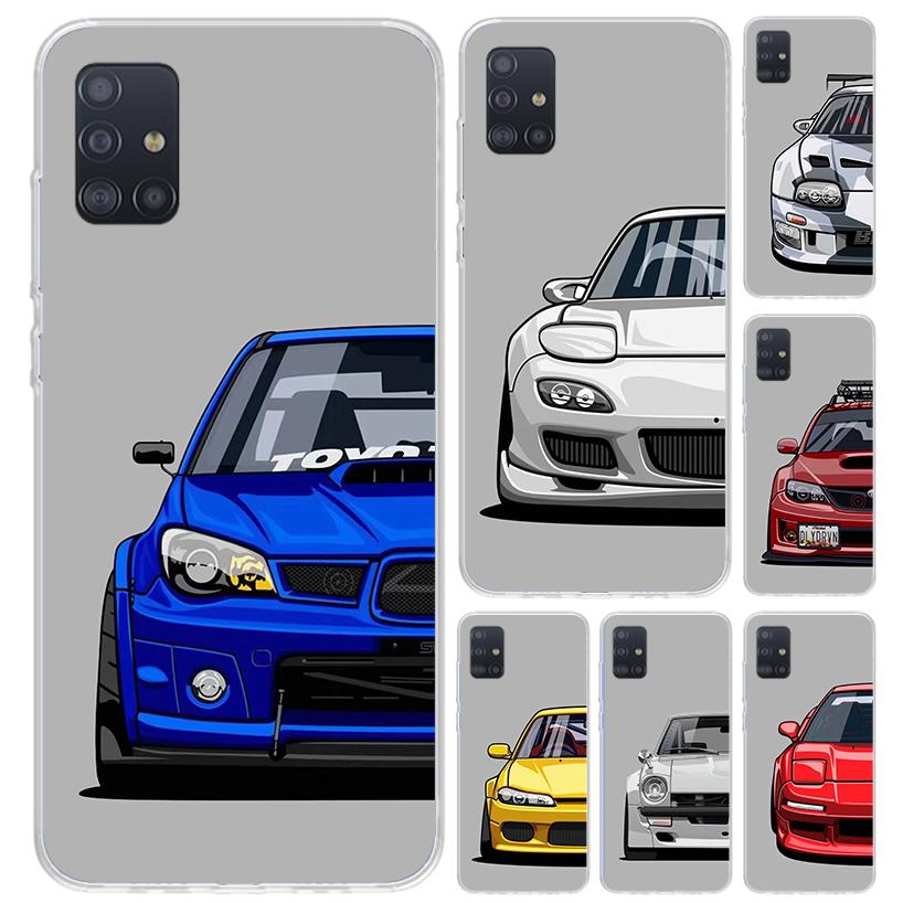 JDM Sports Cars Male Men Phone Case for Samsung Galaxy A52 A32 A22 A12 A02S A50S A30S A10S Note 20 Ultra 10 Plus S10 A31 A20 A71