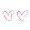 2Pcs/Set Waterproof Rearview Mirror Decal Universal Heart Cross Sticker  Car Exterior Accessories