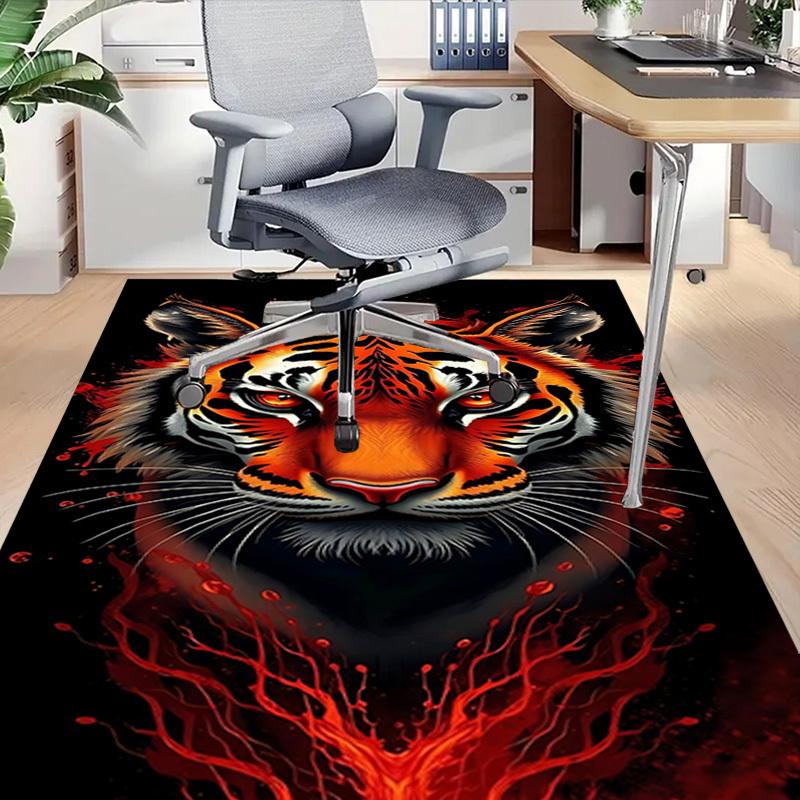 1pc Tiger Print Carpet Anti Slip Polyester Floor Mat for office.Bedroom