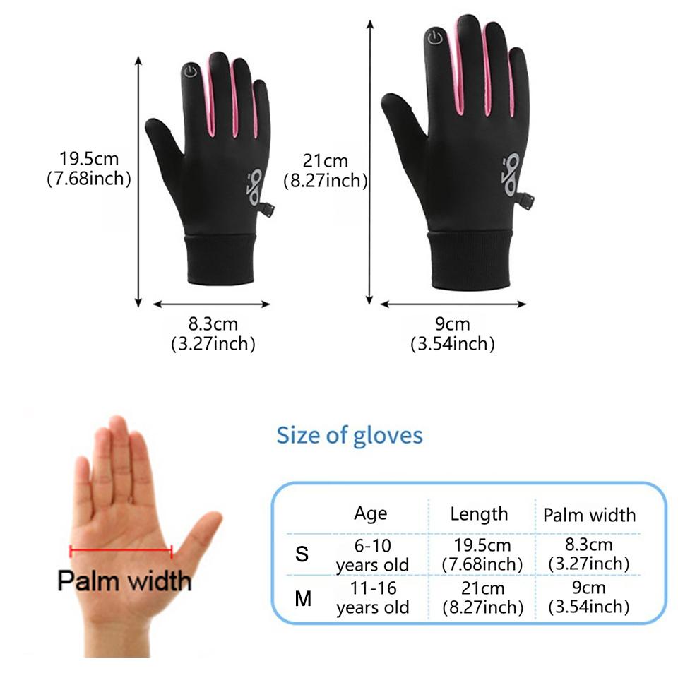GTUBIKE 1 Pair Kids Winter Gloves, Soft Warm Touchscreen Anti-Slip Gloves for Kids Boys Girls Cycling Running Sports Outdoor