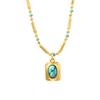 Vintage Turquoise Beaded Collarbone Necklace Elegant Versatile Light Luxury Casual Jewelry