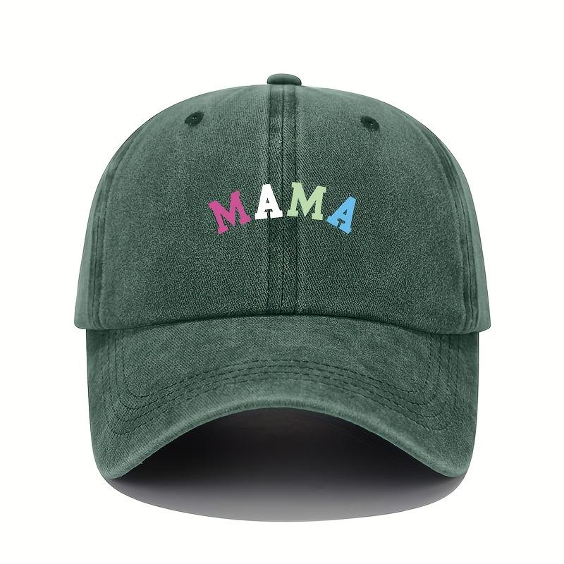 MAMA patterned baseball cap lightweight sun hat with colorful letter print all season suitable for casual sports