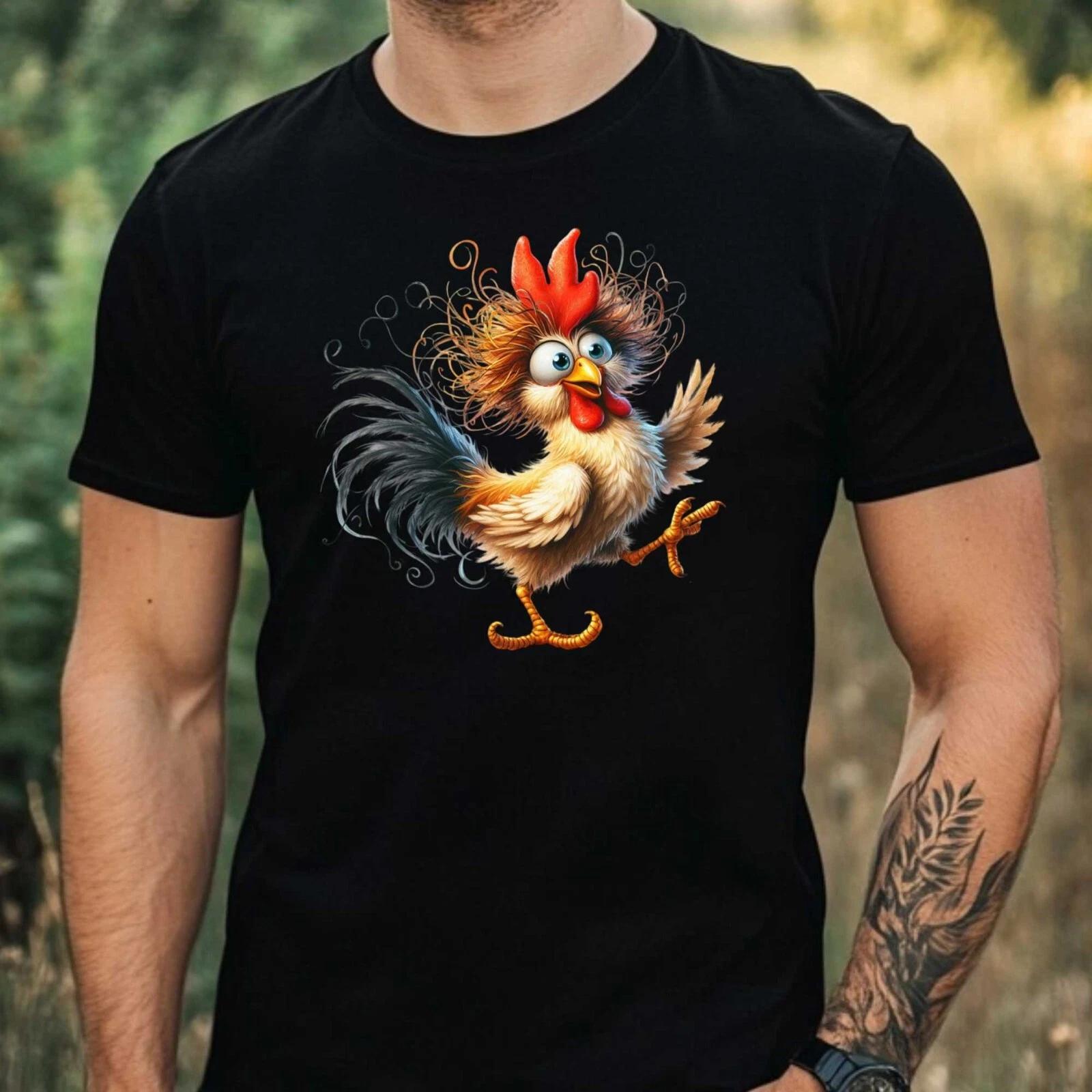 T-Shirt Herren Lustiges Huhn Motiv Baumwolle Größe XS bis 5XL XXXL