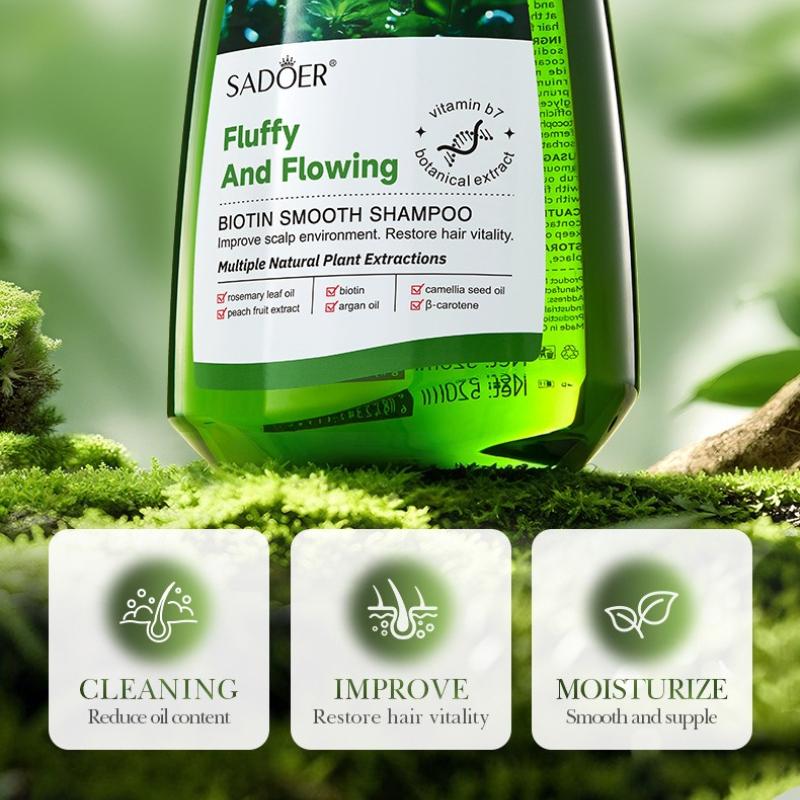 Biotin Softening Shampoo 520ml Deep Cleansing Smooth Shampoo Skin Care Products
