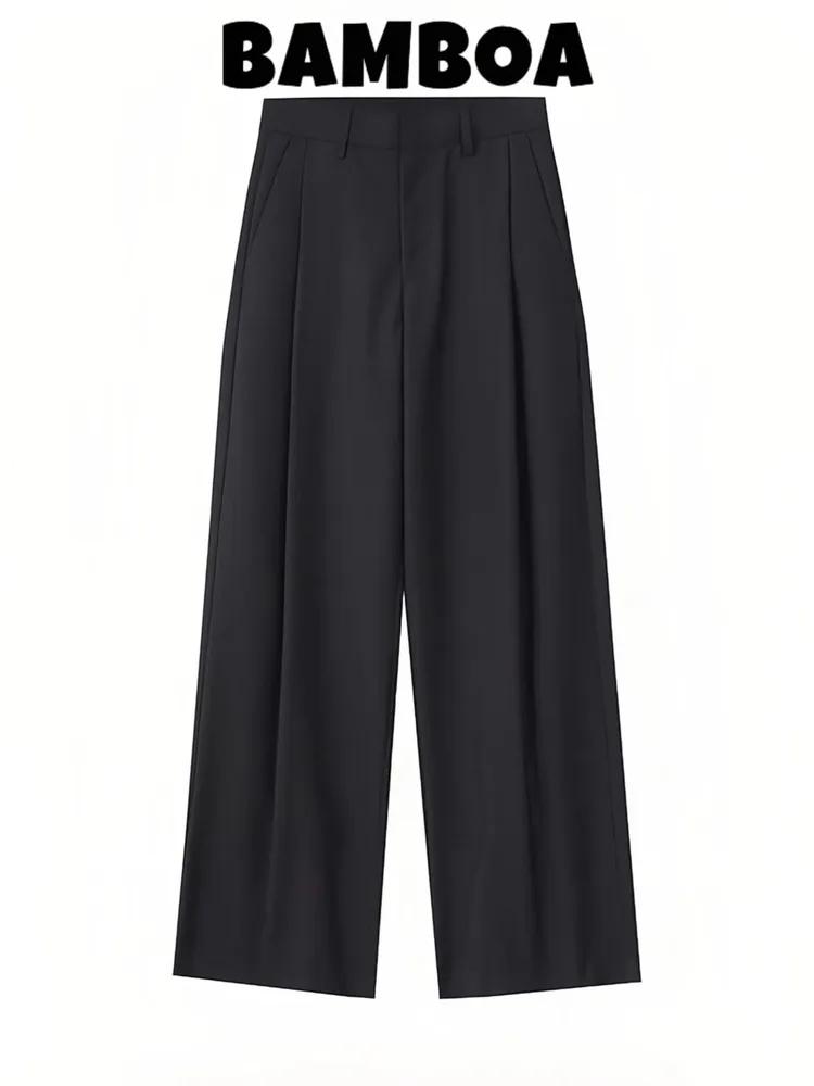 American Loose Wide-leg Casual Trousers Loose Drape Straight Long Trousers