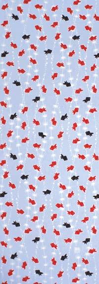 Dyeing Anbo Hand Towel Chirashi Light Authentic Dyed Cotton Tokuoka Made In Japan 35cm X 100cm "Goldfish Blue" 100%