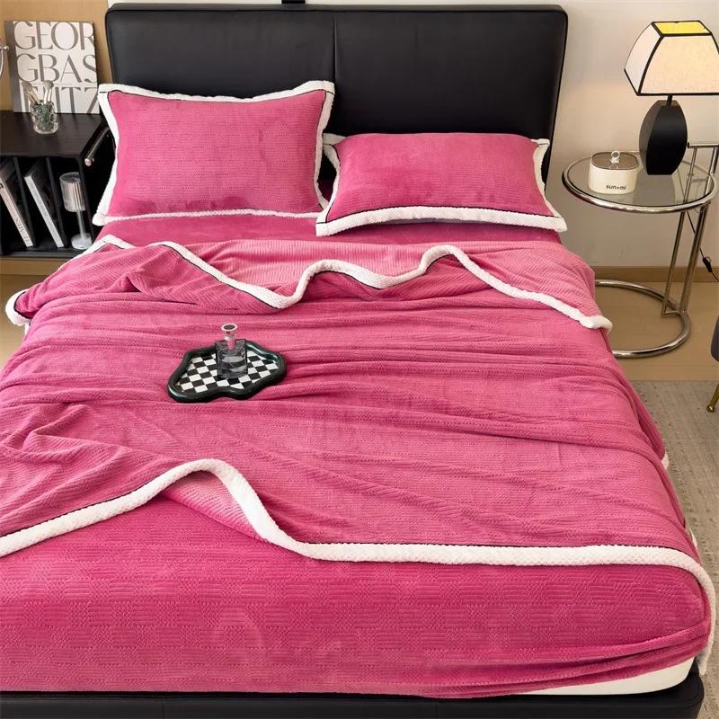 Geschnitzte Samtdecke Herbst Winter Warm Sofa Decke Weich Bequem Wärme Bettdecken Überwurf Flauschig Atmungsaktiv Bettwäsche