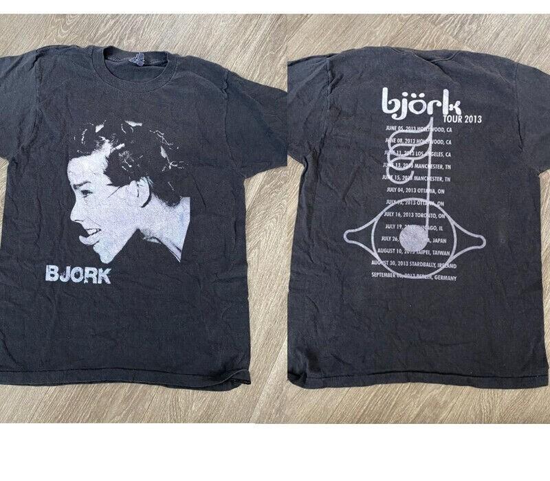 Bjork World Tour Concert T shirt 2013 2 Side Black Unisex Tshirt S5XL KH14393 Unisex T-Shirt XXXL