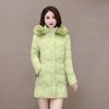 Women Down Cotton-Padded Jacket Women Long Winter Parkas Thick Fashion Outwear High-End Hooded Warm Cotton Padded Coat Female