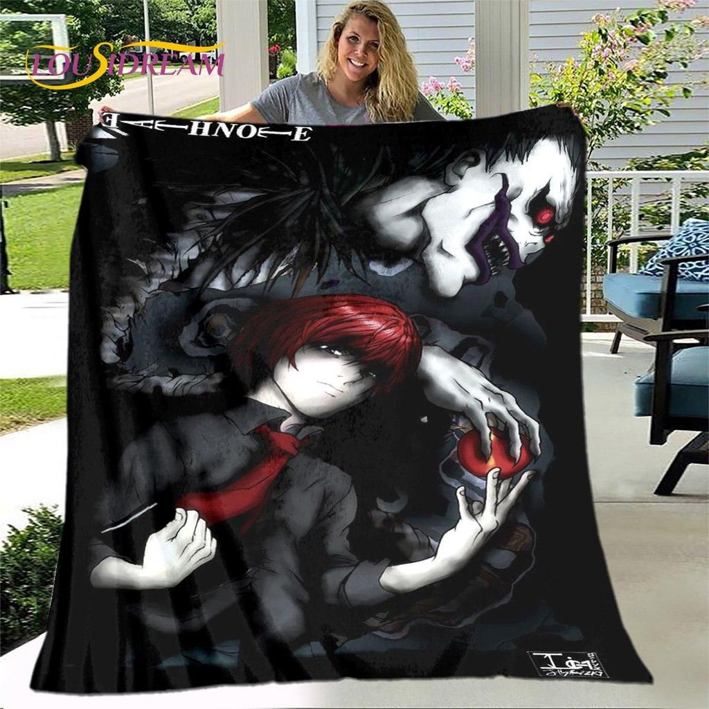 Anime Death Note Skräck Tecknad filt, Flanellfilt Slängfilt, Mjuk varm filt för Vardagsrum Sovrum Sängar Soffgåva