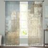 Retro Country Style Abstract Art Tulle Curtain Voile Transparent Tulle for Bedroom Living Room Kitchen Sheer Window Curtains