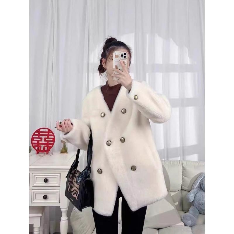 Winter Light Top Mink Short Coat Collar Mink Plush Fur Plush Coat Women