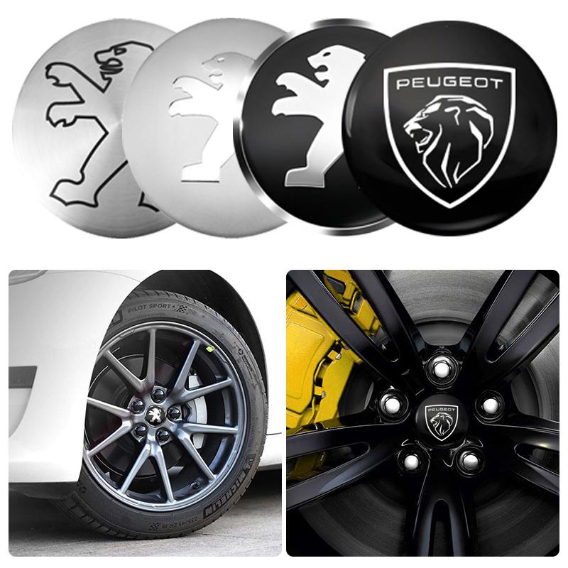 Peugeot Car Wheel Hub Center Metal Decals Sticker O Accessories For Peugeot 408 4008 308 3008 Rifter 5008 508 2008 208 301 RCZ 106