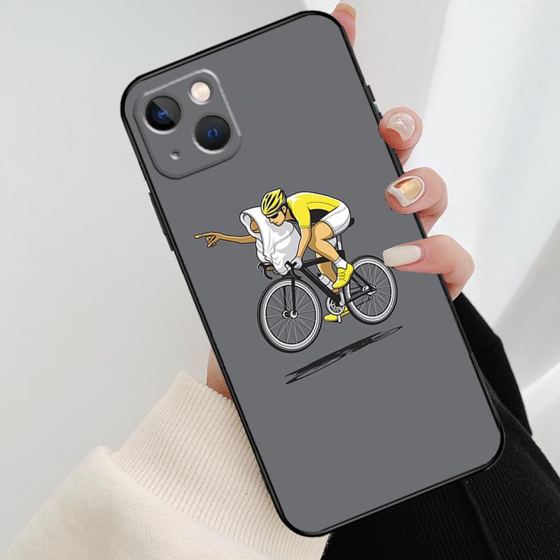 Bike Cycling Art Phone Case For iPhone 11 12 13 14 15 16 Pro XS Max Mini Cover For iPhone X XR Plus Back Case
