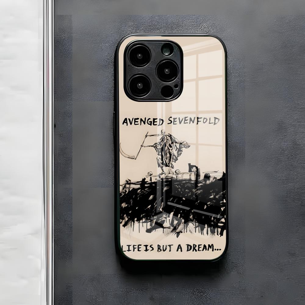 A-Avenged Sevenfold Phone Case For IPhone 17 Air 16 E Pro Max 15 14 13 Mini 12 Pro 11 Max Plus Black Glass Cover