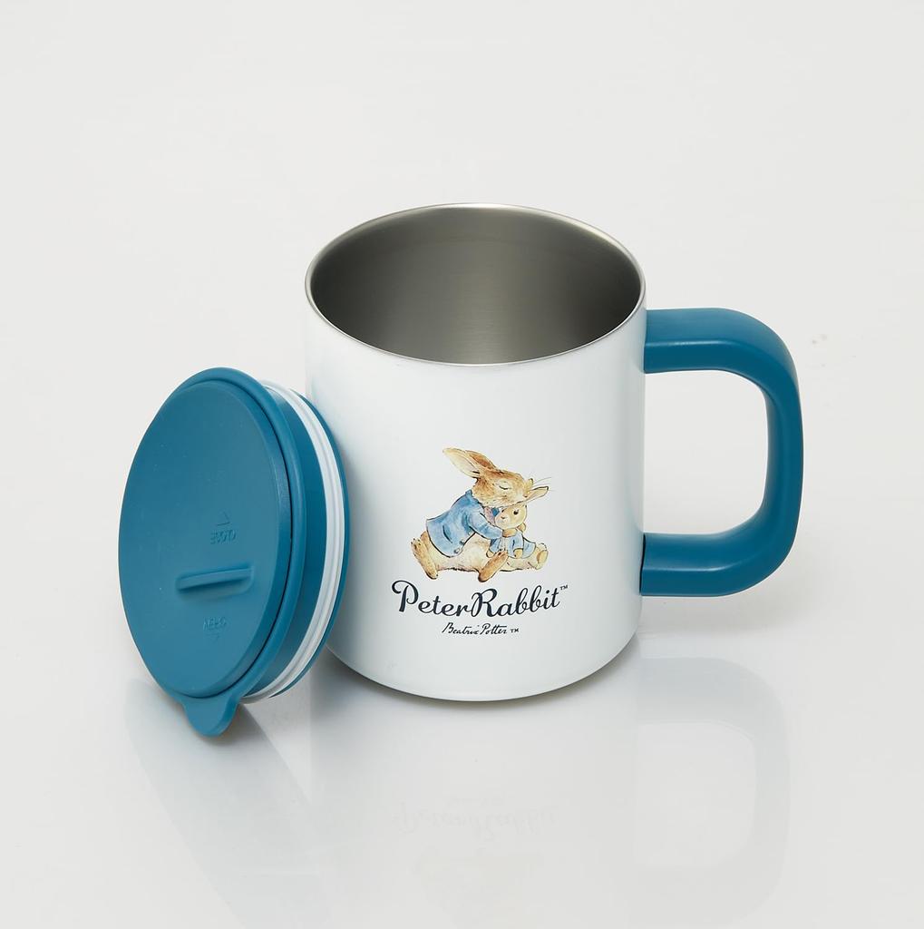 Skater Stainless Steel Insulated Mug with Lid, Vacuum Insulated Double-Walled, 330ml, Peter Rabbit Design, STMG4N-A