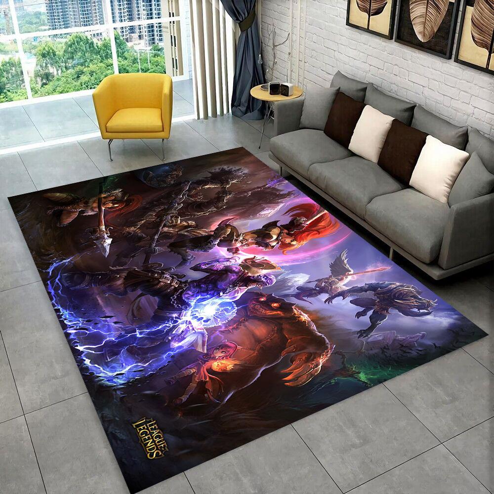 3D LOL League of Legends Jinx Game Gift Carpet Rug for Living Room Bedroom Home Sofa Decoration,kids Play Non-slip Floor Mat