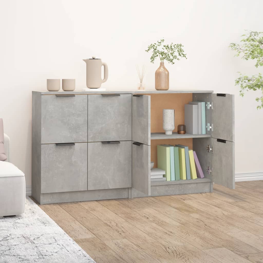 Sideboards 2 pcs Concrete Grey 60 x 30 x 70 cm Particleboard