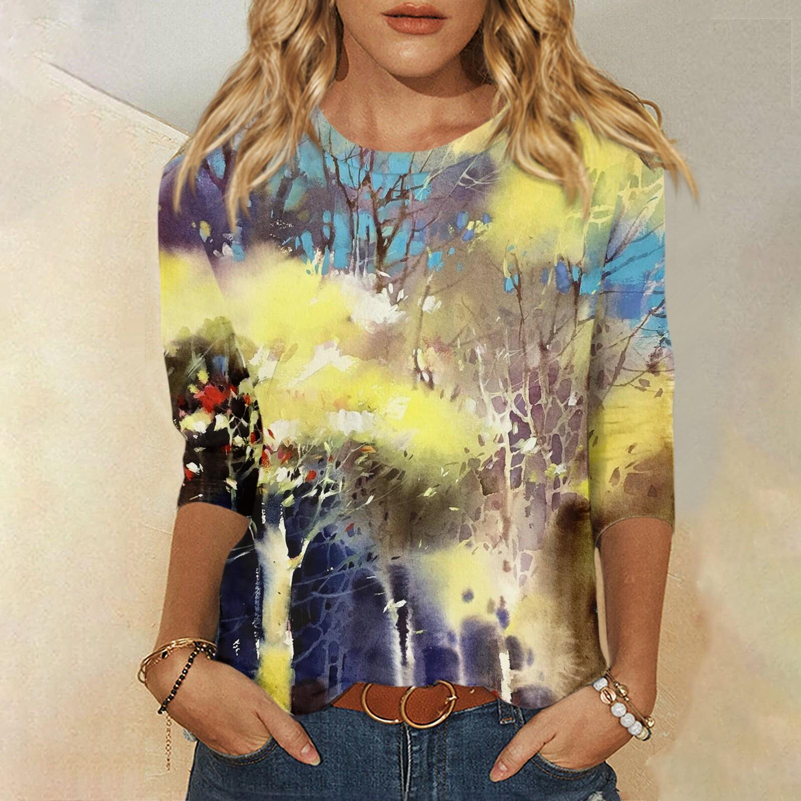 

Жіночі сорочки з довгим рукавом. Трійники з милим принтом. Блузки. Повсякденні топи. Пуловери. XL жовтий