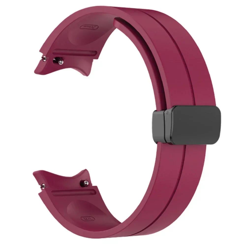 Outdoor Silicone Bracelet for Samsung Galaxy Watch 7 6 5 4 5 Pro 44/40mm Magnetic Buckle Band for Watch4 6 Classic 43/47mm Strap