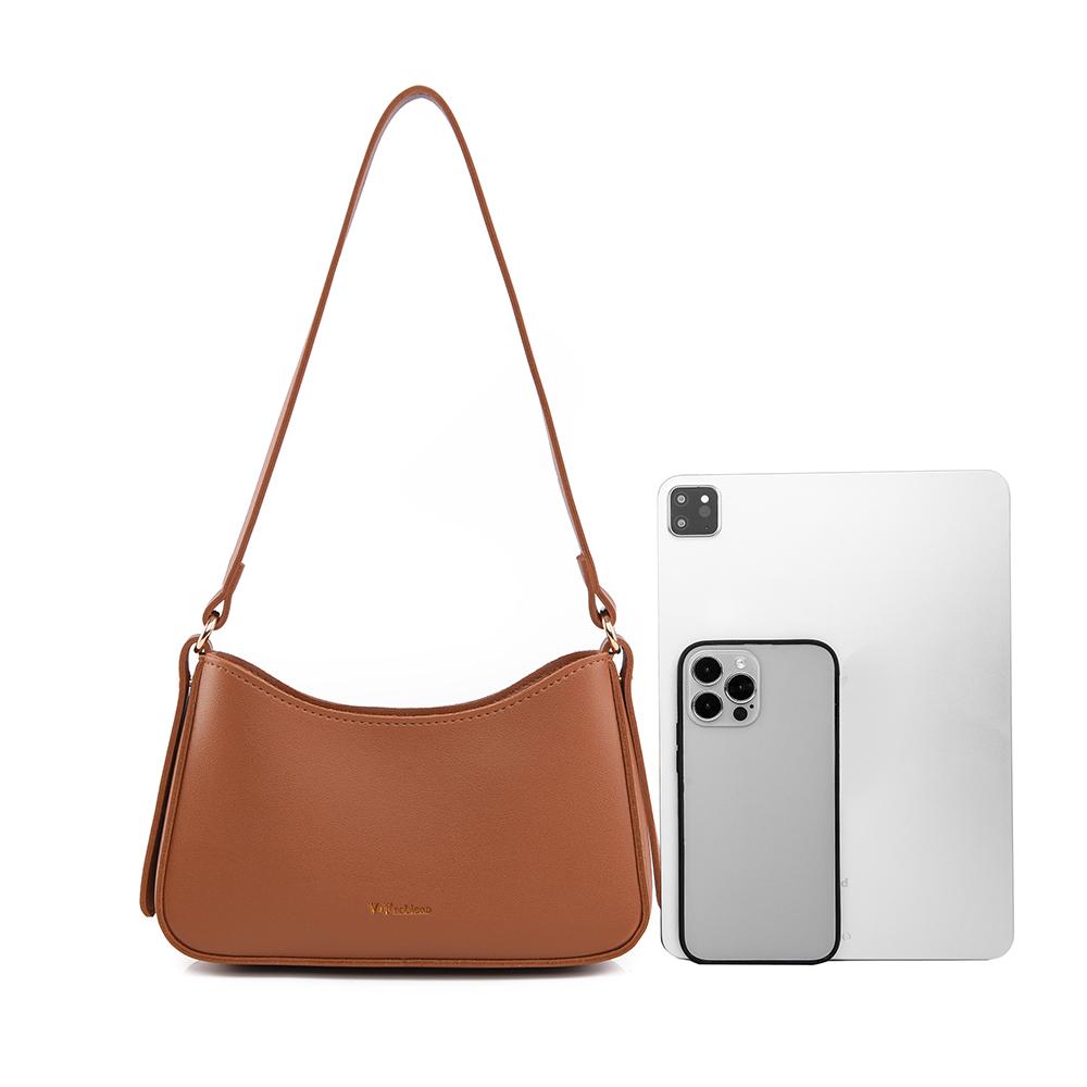 New Fashi Women's Minimalist PU Leather Hobo Shoulder Bag, Casual Underarm Handbag with Adjustable Strap for Work & Daily Use