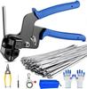 Stainless Steel Cable Tie Tool Set, 304 Stainless Steel, 150 Ties, 12mm Wide, for Fixing and Cutting, 100mm, 150mm, 200mm Sizes, Multi-purpose for Con