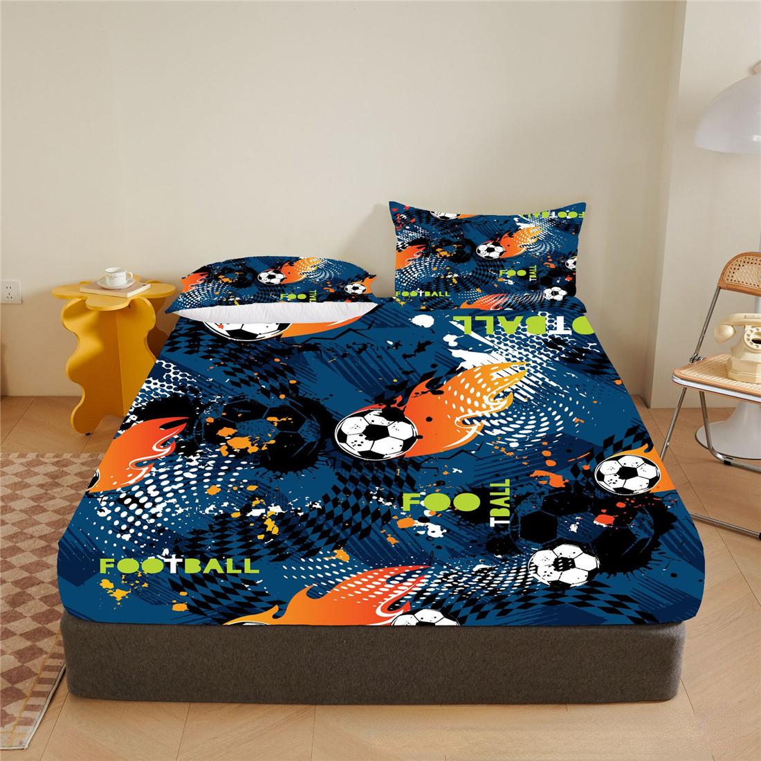 

Пододеяльники для мальчиков с футбольным принтом, Микрофибра, простыни для детей на спортивную тематику, Дышащий комплект постельного белья с наволочкой 90x200cm