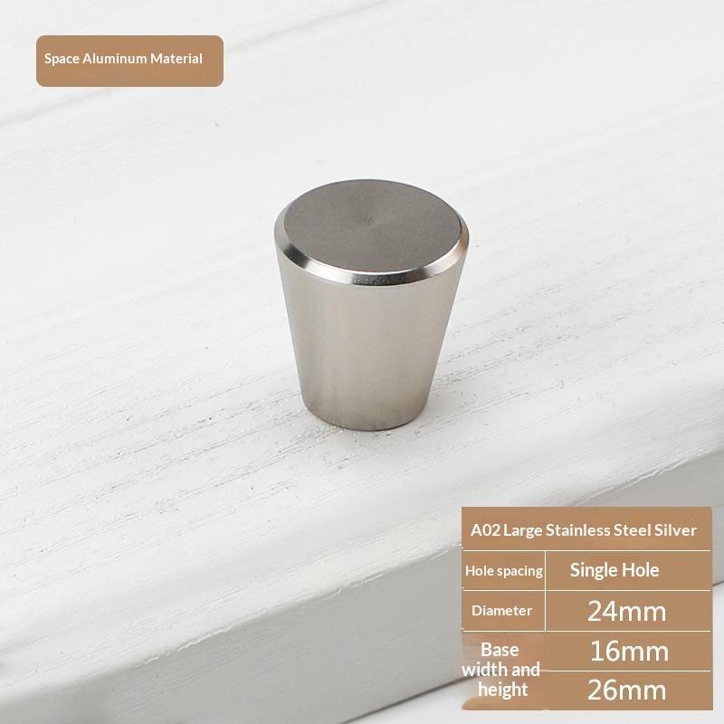 Home Decoration Silver Aluminum Single Hole Handle Modern Wardrobe Drawer Round Knob Kitchen Cabinet Furniture Small Door Handle