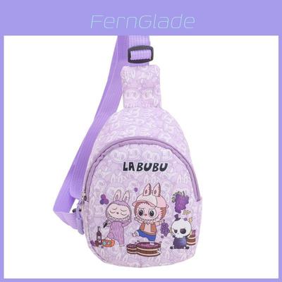 Kids Small Shoulder Bag With Cartoon Labubu Print Design For Daily Use And Outdoor Activities