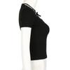 Halter Neck Lace Trim Bow Cute Black Y2K T-Shirt Women Button Up Slim Short Sleeve White Tees Sweet Balletcore Clothing