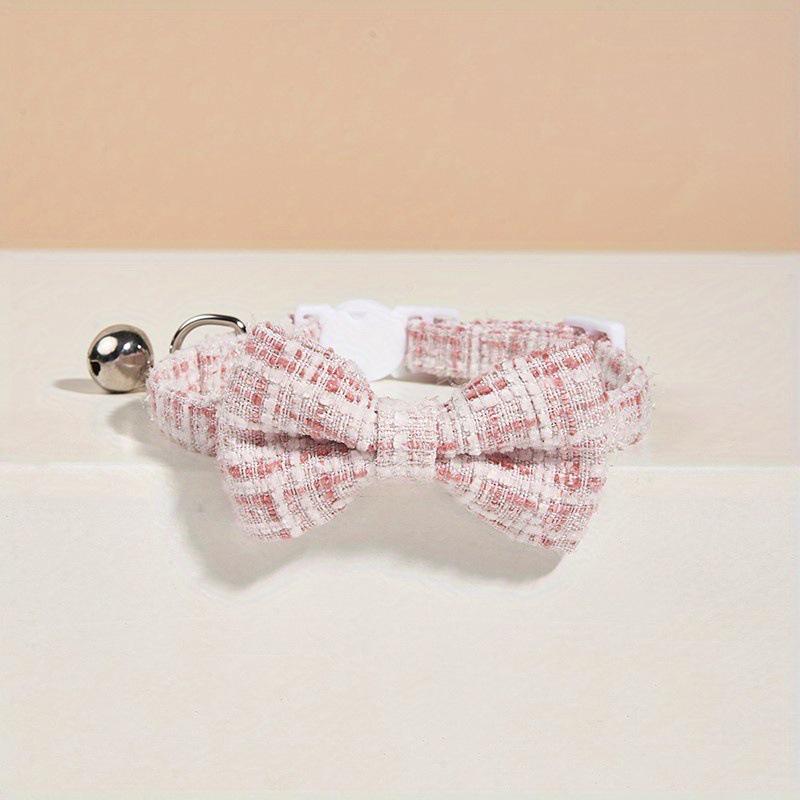 Adjustable Pet Collar with Bell and Bow Tie - Cute Cat & Dog Neck Accessory