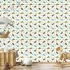 Parrot Wallpaper White, Lime and Light Gray for Living Room and Bedroom 50x1000