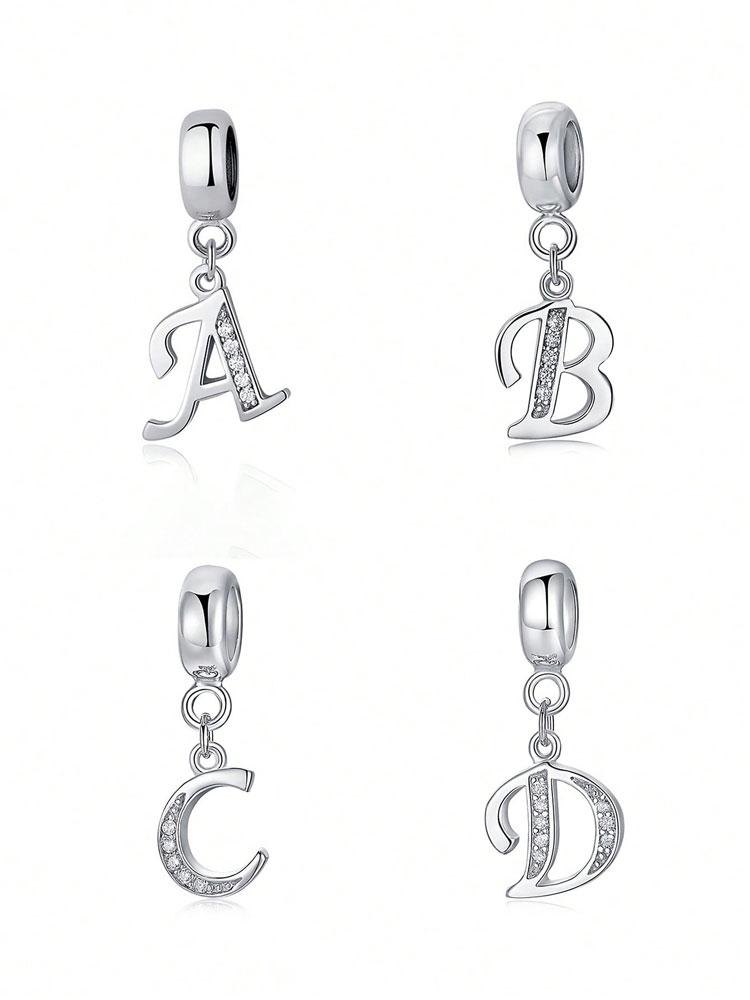 Copper Fashionable 26 Letters Of Charm Bead For Women Fit Bracelets Diy Making Anniversary Gift Fine Ladies Jewelry