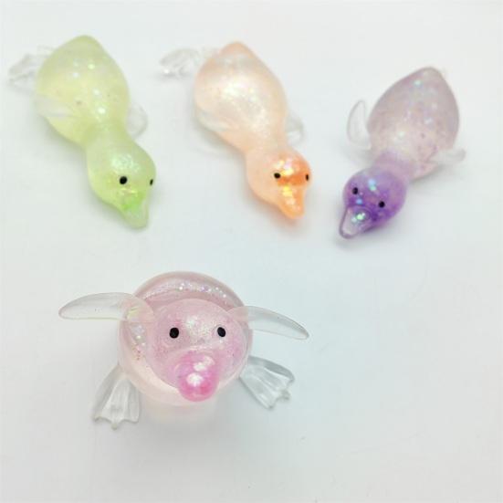 Klarer Glitzer-Quietscheente Mini Liegende Ente Angstlinderndes Sensorisches Spielzeug Langsam Aufgehendes Stressball Tierform Spielzeug