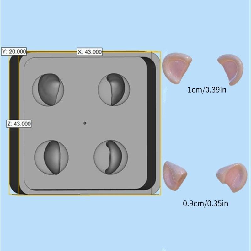 Cute Ear Silicone Mould for DIY Pottery Clay Crafts Flexible and Portable Silicone Mould for Crafting Doll Ears Ornament