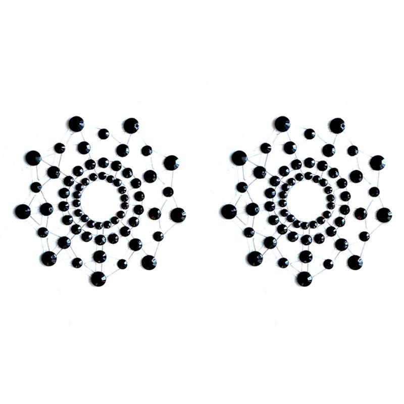 Heart-Shaped Sequined Nipple Covers with Tassels - Silicone Pasties Lingerie Accessories