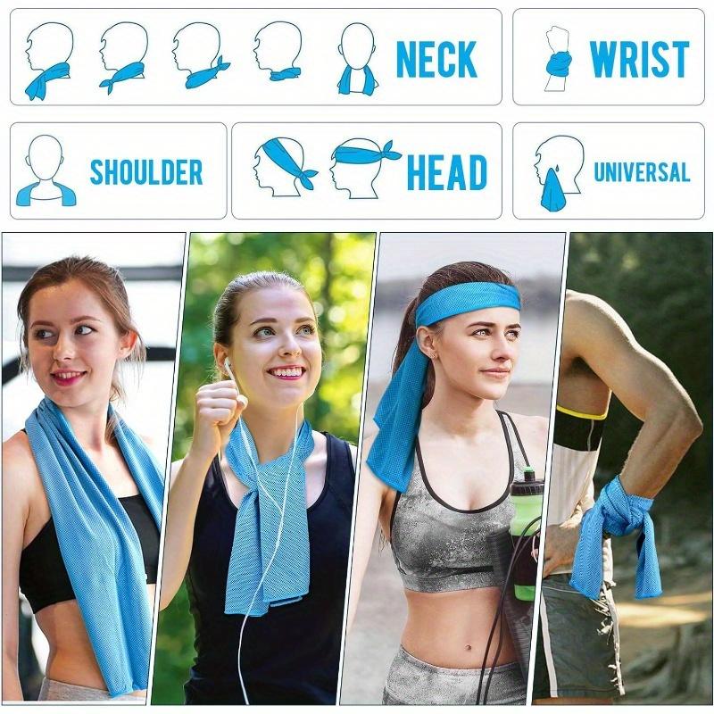 6 Pcs Sweat Cooling Towel For Neck And Face Ice Towel Sets Soft Breathable Chilly Towel Soft Breathable Microfiber For Yoga Sport Running Gym Workout