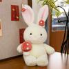Kawaii Bunny Plush Toy With Red Mushroom Ears And Hands Stuffed Sleeping Rabbit Doll For Kids Girls Birthday Present