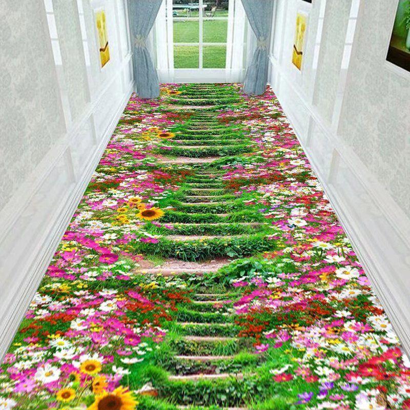 3D Long Corridor Carpets Anti-Skid Floor Mat for Hallway Living Room Home Decoration Hotel Lobby Rug