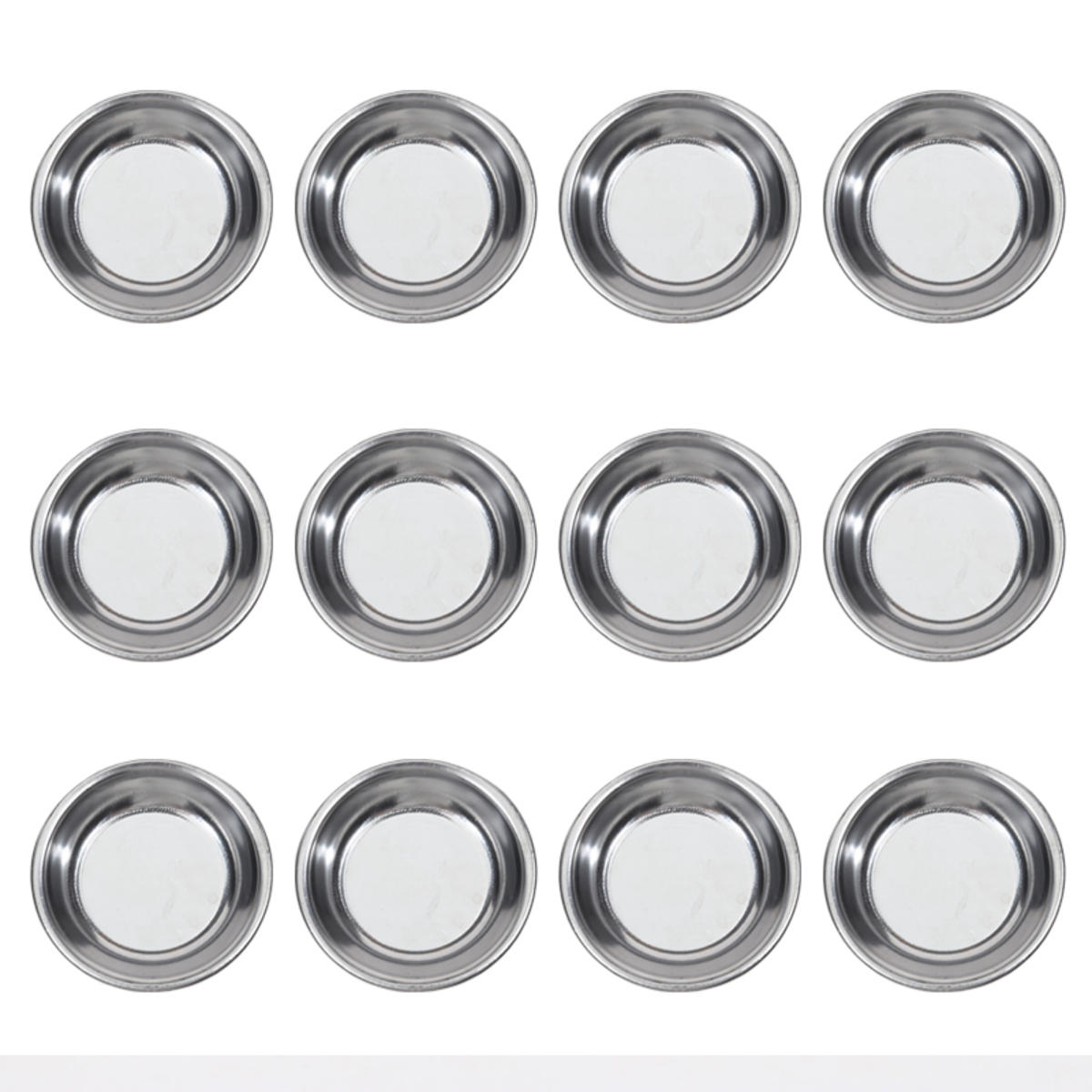 

12pcs Mouthless and Mouthed Color Palette Stainless Steel Easy Clean Color Palette Paint Mixing and Coloring Tool style1