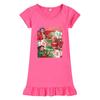 M1264 Kids Girls Christmas New Year Kpop Rumi Zoey Mira Print Short Sleeves Ruffle Dress