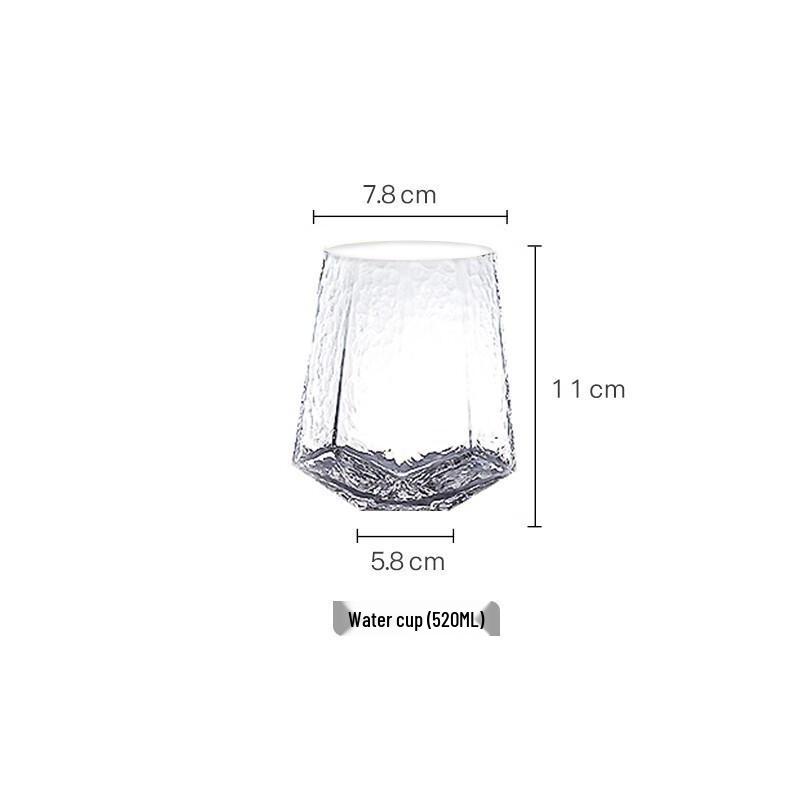 Shangqi Kristall-Rotweingläser mit diamantgehämmerter Goldrand (2er Set)