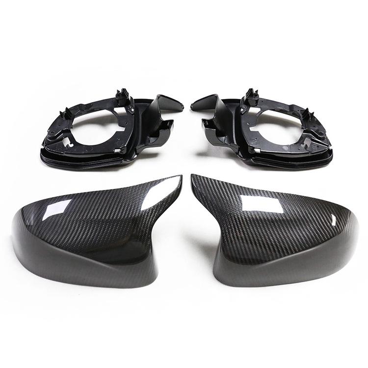 Dry Carbon Fiber Rearview Mirror Shell Set for BMW X3/X4/X5/X6/X7 – Four-Piece Kit