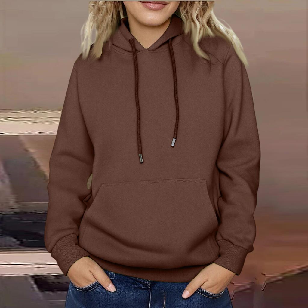 Women's Long Sleeve Oversized  Oversized Drop Shoulder Sleeves Women's Hooded Plush Sweatshirt