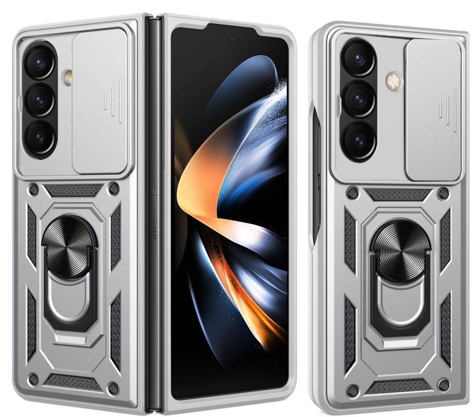 Heavy Duty Shockproof Phone Cases for Samsung Galaxy Z Fold 7 6 5 4 Cover with Sliding Lens Camera Protector Rugged Ring Bracket